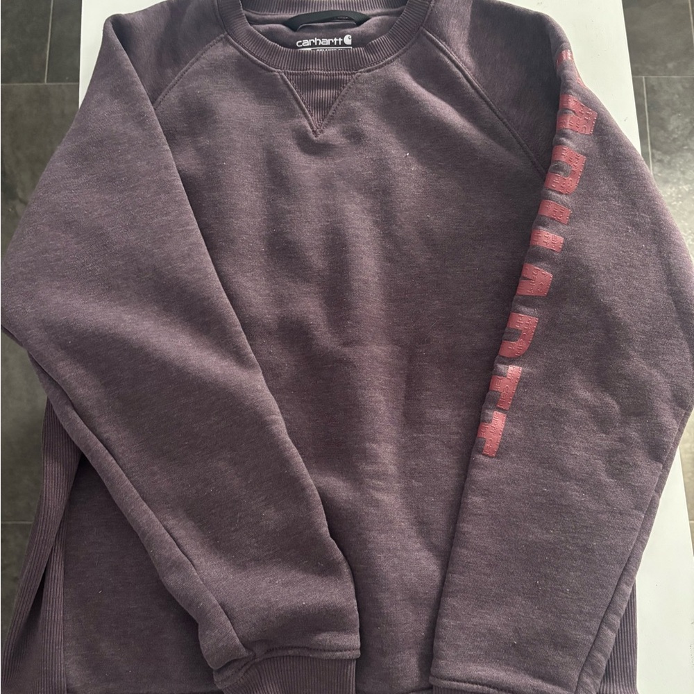 Carhartt Men's Crewneck Sweater in Purple with Red Detail